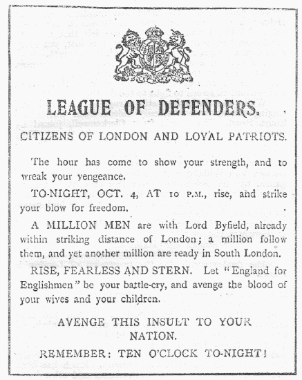 LEAGUE OF DEFENDERS. CITIZENS OF LONDON AND LOYAL PATRIOTS.