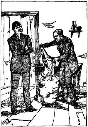 Josef and Papa Francoise examine the contents of the bag