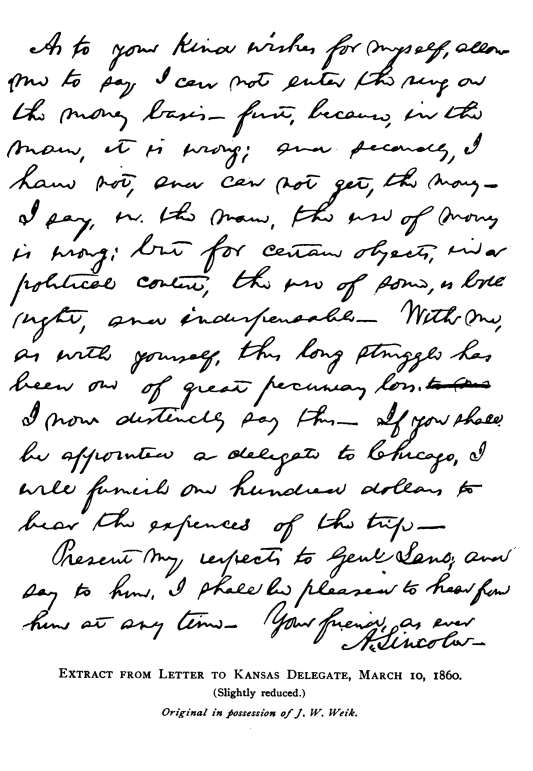 Letter to Kansas Delegate 196
