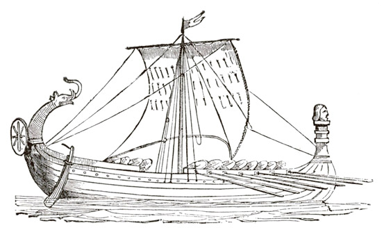 NORMAN VESSEL FROM BAYEUX TAPESTRY.