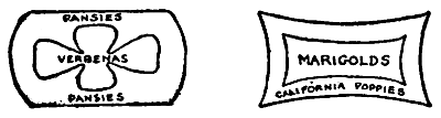 two diagrams of flower beds