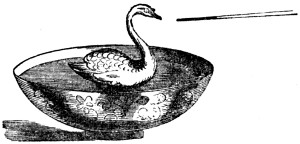 Magnetic swan floating in water