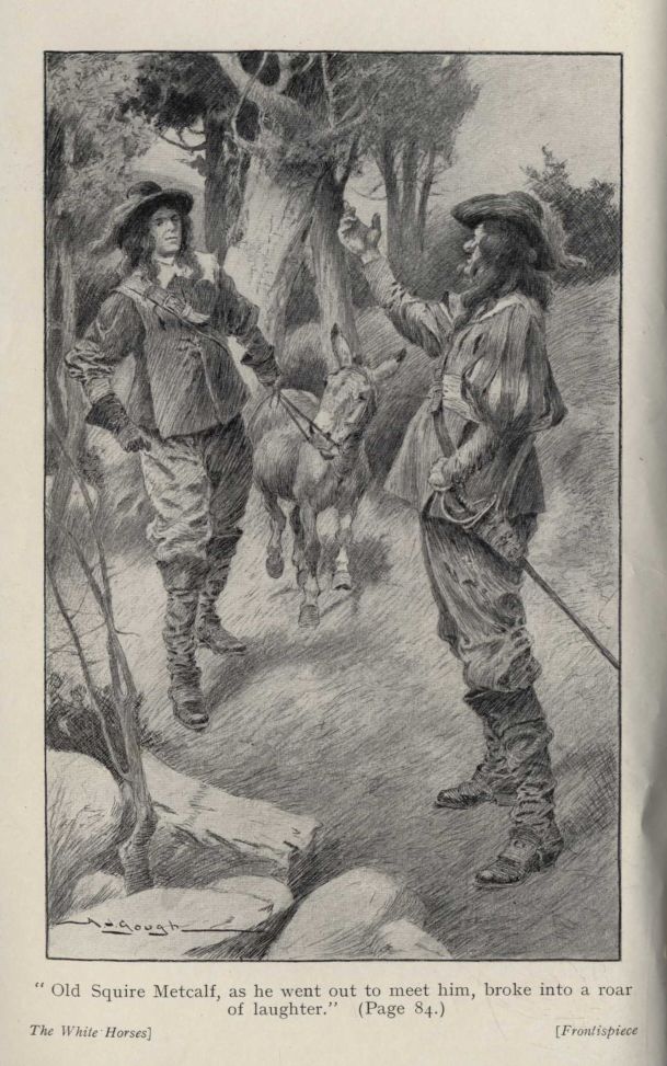 "Old Squire Metcalf, as he went out to meet him, broke into a roar of laughter." (Page 84.)