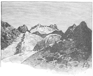 S.W. TWIN CONES OF RUWENZORI, BY LIEUT. STAIRS. S.W. TWIN CONES OF RUWENZORI, BY LIEUT. STAIRS.