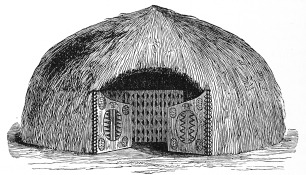 SECTION OF A HOUSE NEAR LAKE ALBERT NYANZA. SECTION OF A HOUSE NEAR LAKE ALBERT NYANZA.