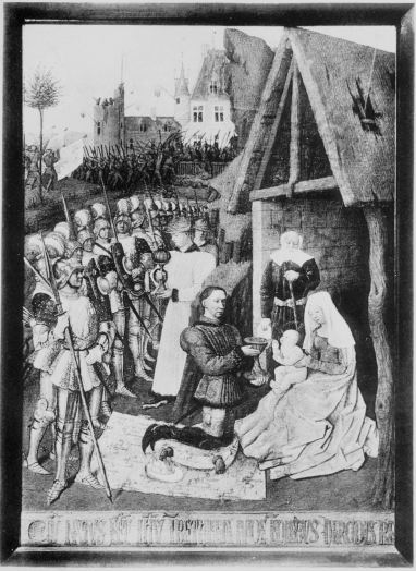 Plate XLVI.  Photo. Giraudon.  THE ADORATION OF THE MAGI.  Jean Fouquet.  Musée Condé.  To face page 190.
