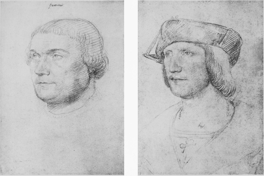 Plate L.  ERASMUS.  Attributed to J. Perréal.  JUST DE TOURNON.  Attributed to J. Perréal. (About 1515).  Musée Condé.  To face page 204.