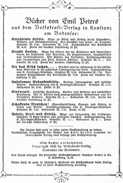Titel verso