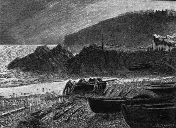 HAULING IN THE BOATS—EVENING.