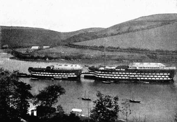 The “Britannia” and “Hindostan” in Dartmouth Harbour