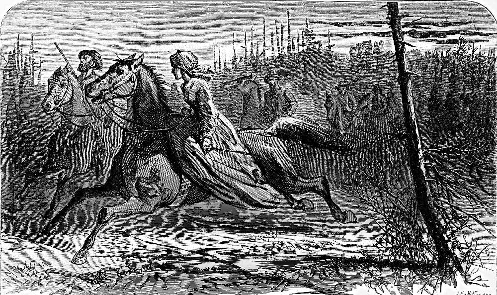 The "Nameless Heroine" Piloting the Escaping              Prisoners out of a Rebel Ambush.