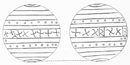 No. 143. Terra-cotta Ball, representing apparently the climates of the globe (8 M.).