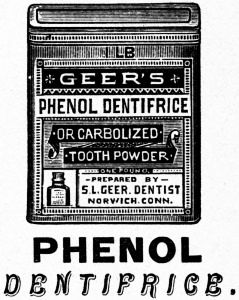 GEER'S Phenol DENTRIFICE or CARBOLIZED TOOTH POWDER