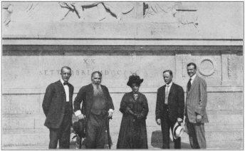 GENERAL AND MRS. RICIOTTO GARIBALDI AT THE FOOT OF HIS FATHER’S MONUMENT IN ROME “It is just like you Americans—you go to work to make your dreams come true.”