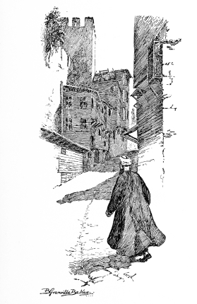 The Landward Walls of the Seraglio.  Romance and mystery cling to the place and live in the name Seraglio. It is jealously walled in, the wall being of Turkish construction and comparatively recent, and to it may be seen clinging quaint wooden houses.