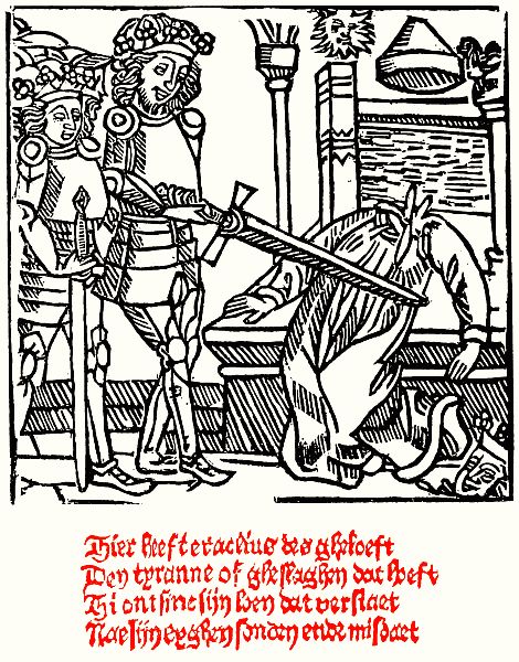 drawing with Dutch text in blackletter