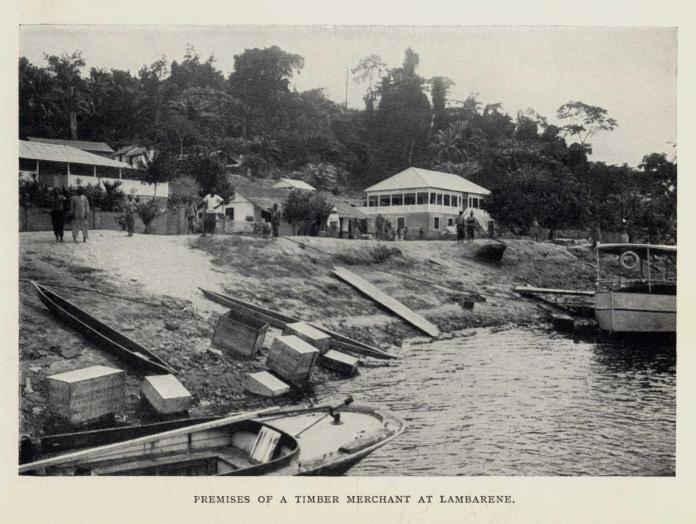 PREMISES OF A TIMBER MERCHANT AT LAMBARENE.