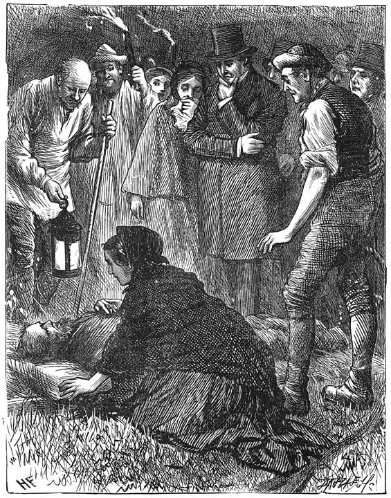 ZIJ KNIELDE BIJ HEM OP HET GRAS EN BOOG ZICH OVER HEM HEEN. (Blz. 131).