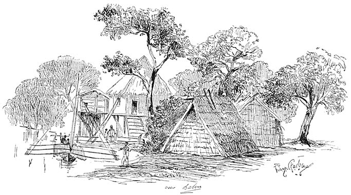 Fischerhütten bei Bulacan.