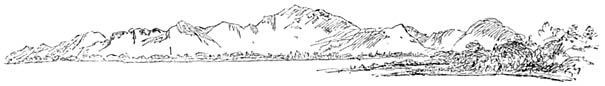Gebirge Bacacáy von der Barre von Daet.