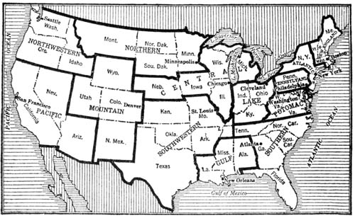 Division Organization Map of the American Red Cross