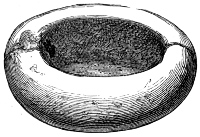 Fig. 203.—Vessel of Red Sandstone (6 inches in length).