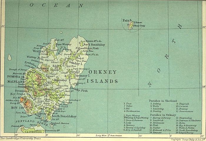 PHYSICAL MAP OF ORKNEY