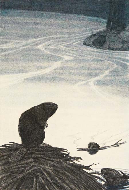 The silhouette of that quiet beaver stood out like a watchman
