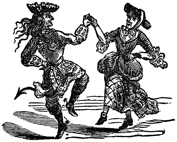 Woman dacing with devil.
