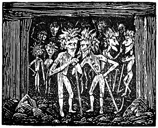 Group of miners in mine.