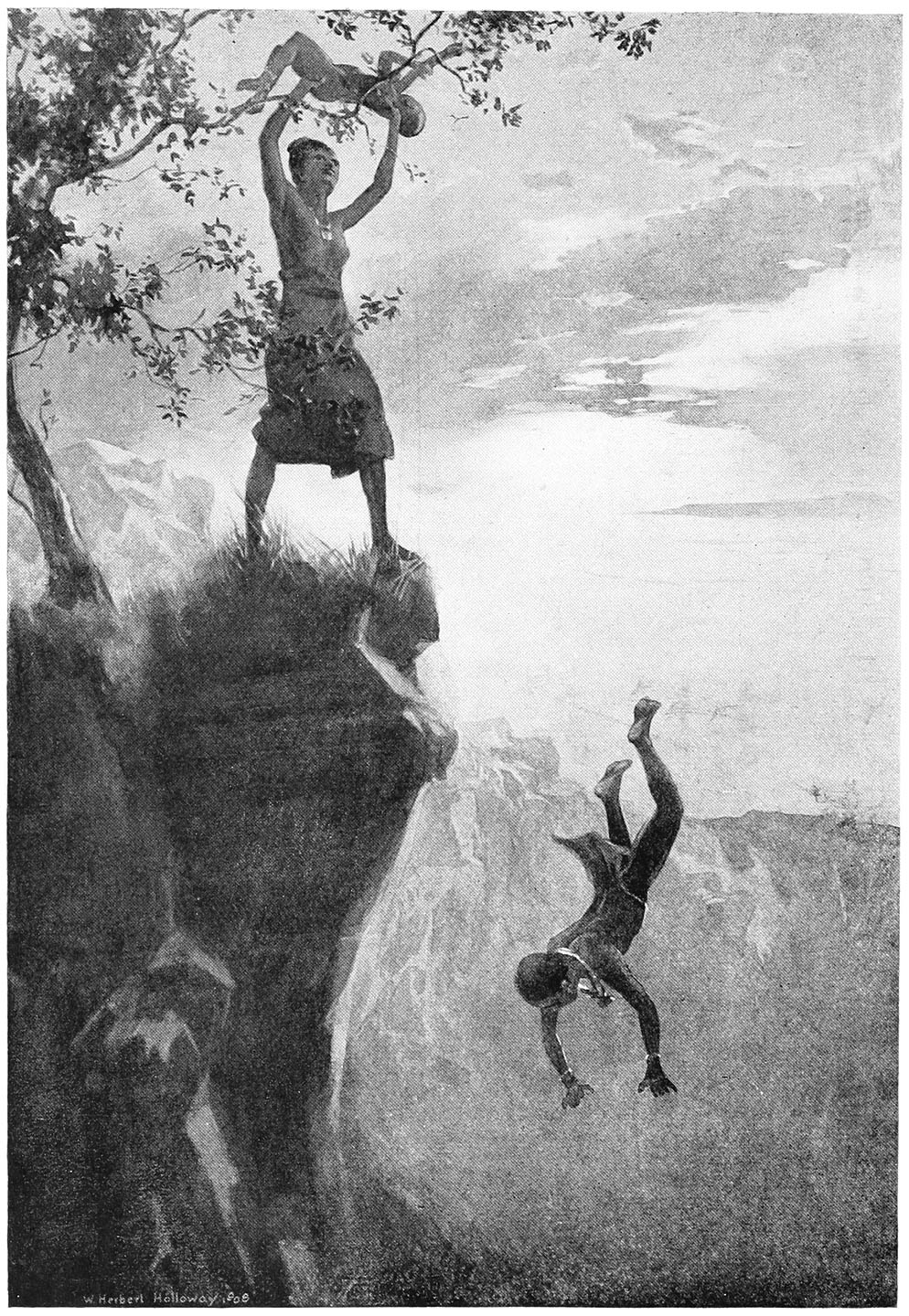 “She ... threw them down a rocky precipice.”