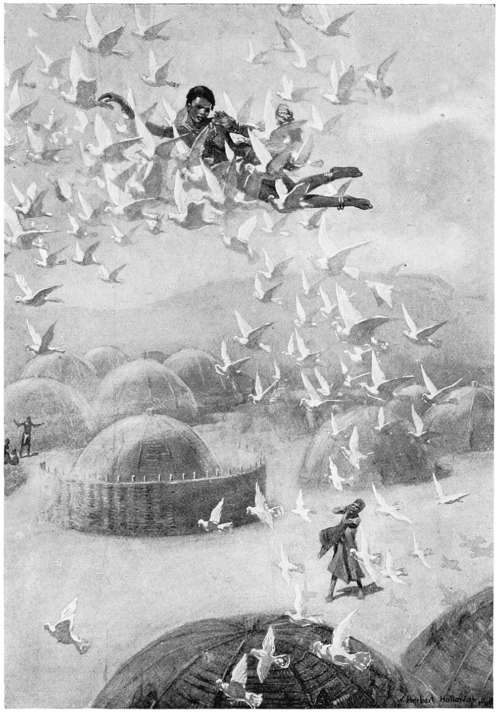 “Suddenly a flock of rock-pigeons ... seized the beautiful Princess and carried her away.”