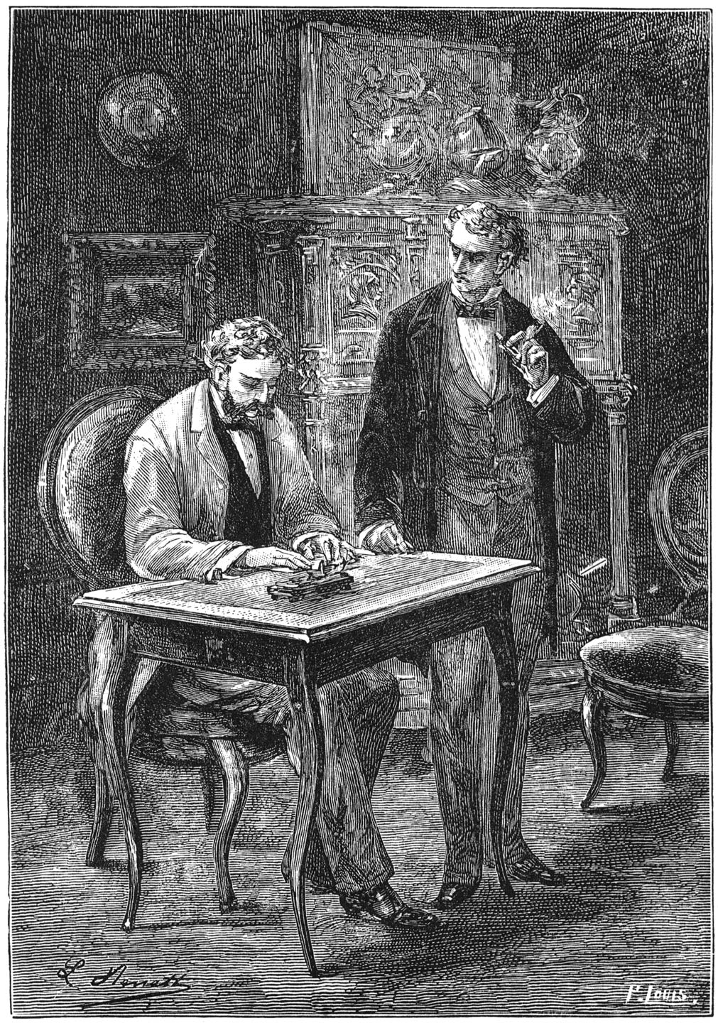 En wachtten daar de terugkomst van graaf Mathias Sandorf af. (Bladz. 30.)