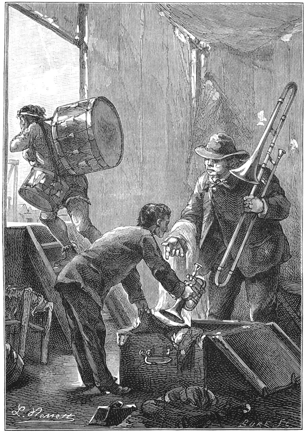 Toch stond Pescadospunt er op om zijne pistoncornet, en Kaap Matifou zijne schuiftrompet te bewaren. (Bladz. 203.)