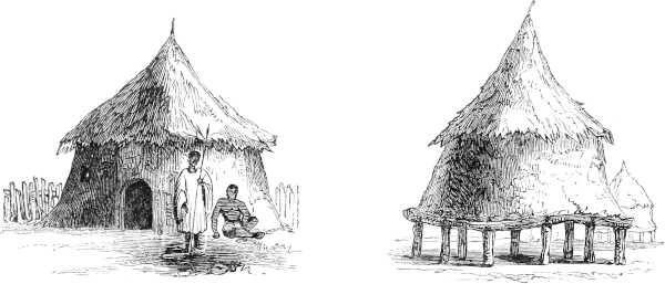 Native Huts and Corn-stacks