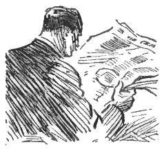 man reading newspaper