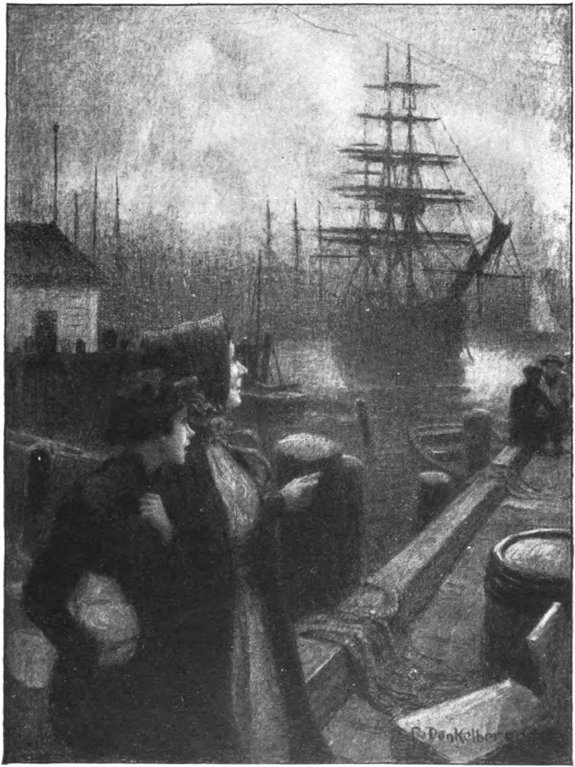 “THERE’S THAT NICE YOUNG MAN THE CAPTAIN SENT ASHORE LAST NIGHT TO TELL ME WHAT TIME TO BE AT THE WHARF”