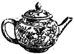 A teapot which belonged to M. R. Mitford