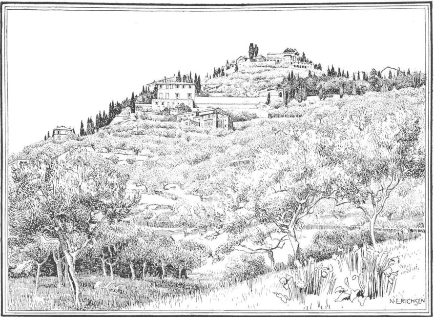 Distant View of the Villa and Monastery of San Francesco at Fiesole, from San Domenico