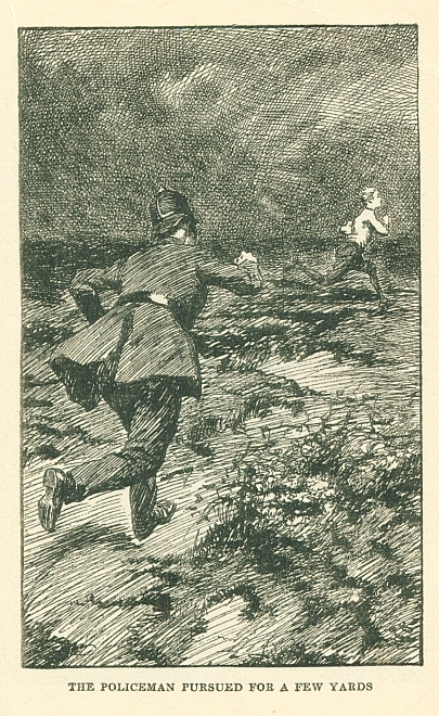 THE POLICEMAN PURSUED FOR A FEW YARDS