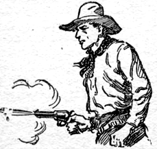 Bunty firing his revolver