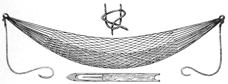 A crocheted hammock