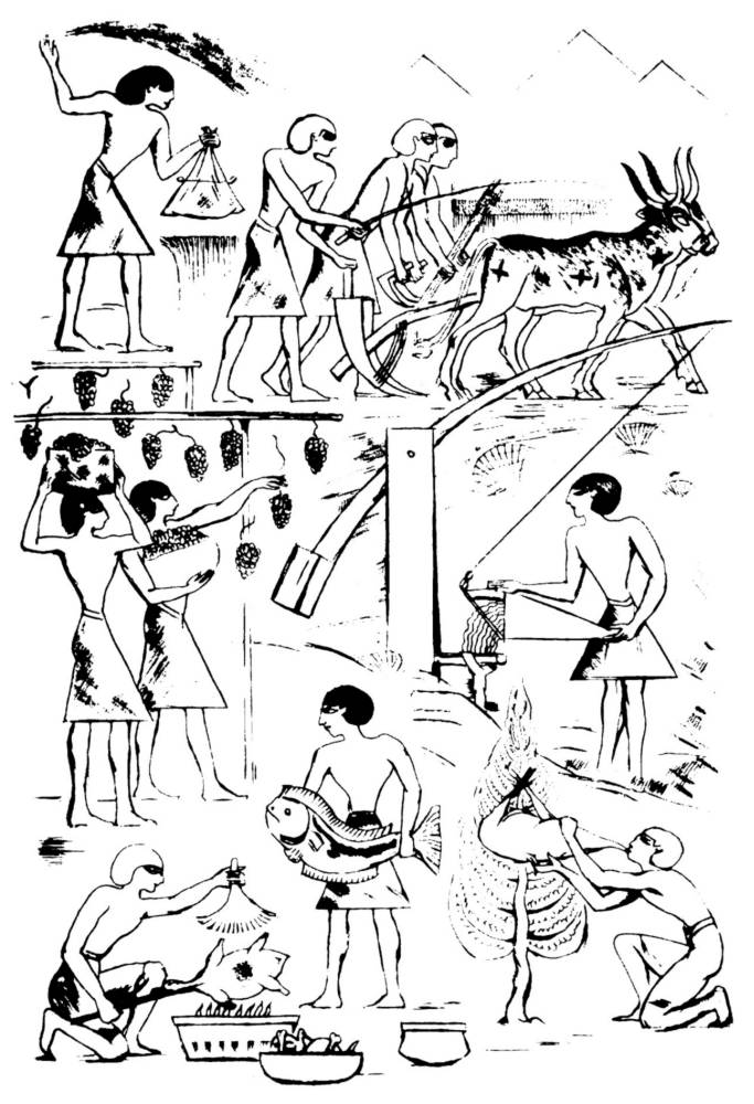 Scènes agrestes à la façon d’un bas-relief.