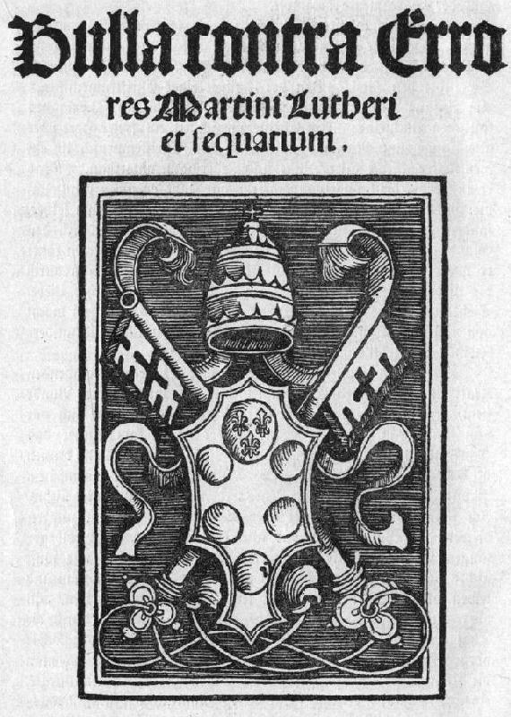 Titelblatt der Bannbulle