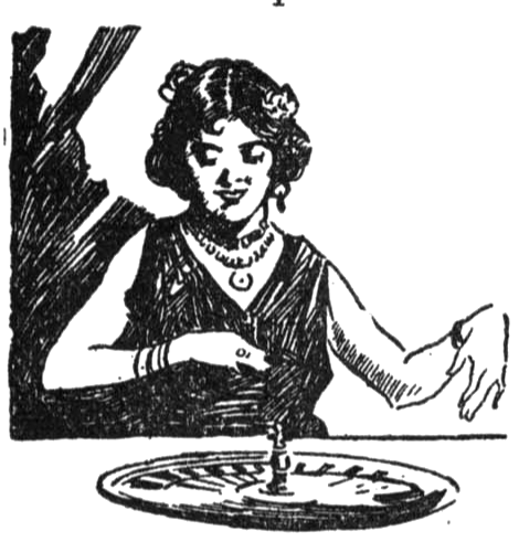 girl spinning roulette wheel