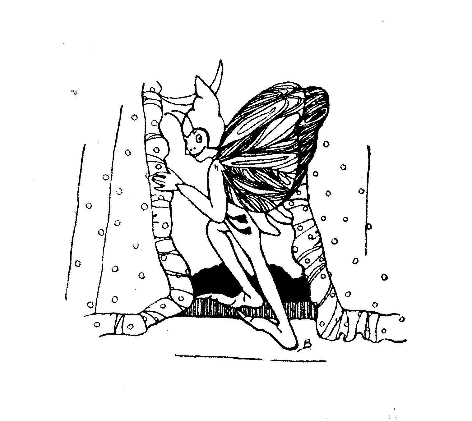 elf, going through curtains