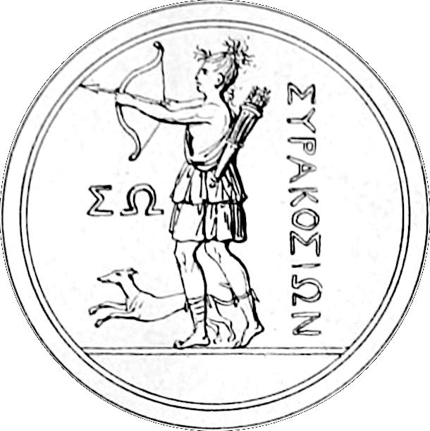 Diana Venatrix: Silver coin of Syracuse