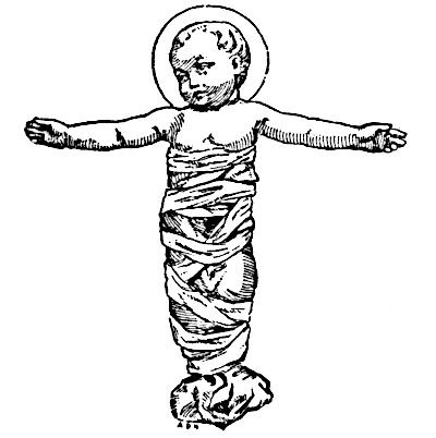 Engraving of Baby Jesus