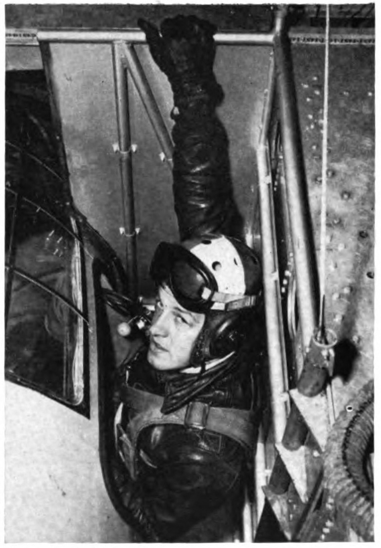 A man in uniform in a narrow apparatus