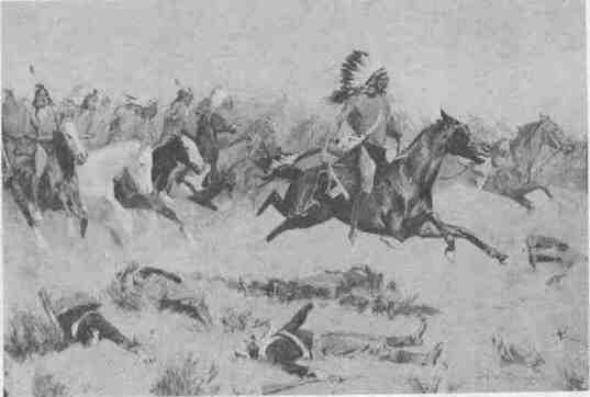 13 the Rushing Red Lodges Passed Through The Line of The Blue Soldiers